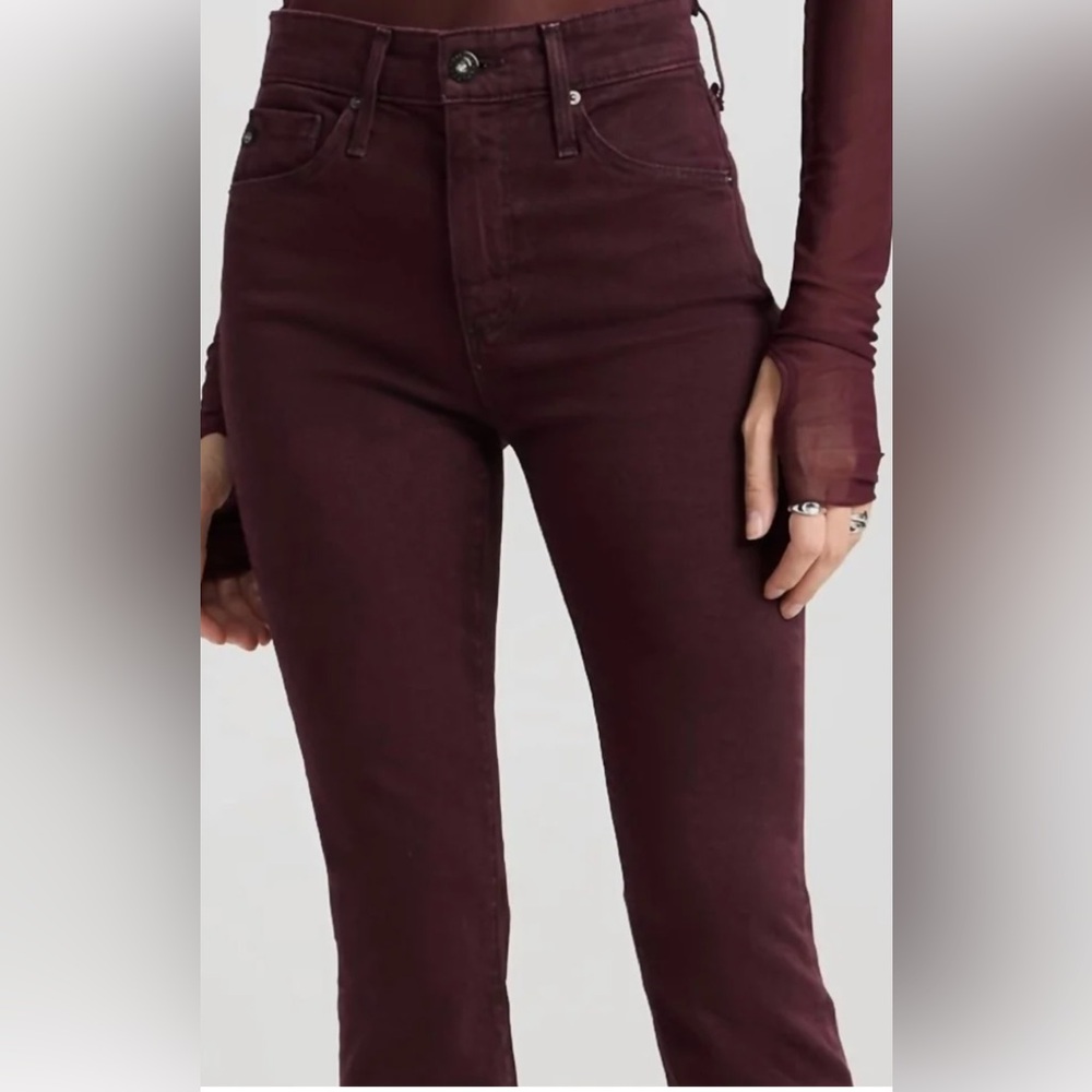 Ag denim Farrah boot crop in Pinot noir